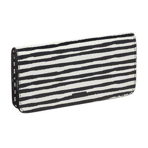 NWT Scotch & Soda black & white striped snakeskin-like leather wallet